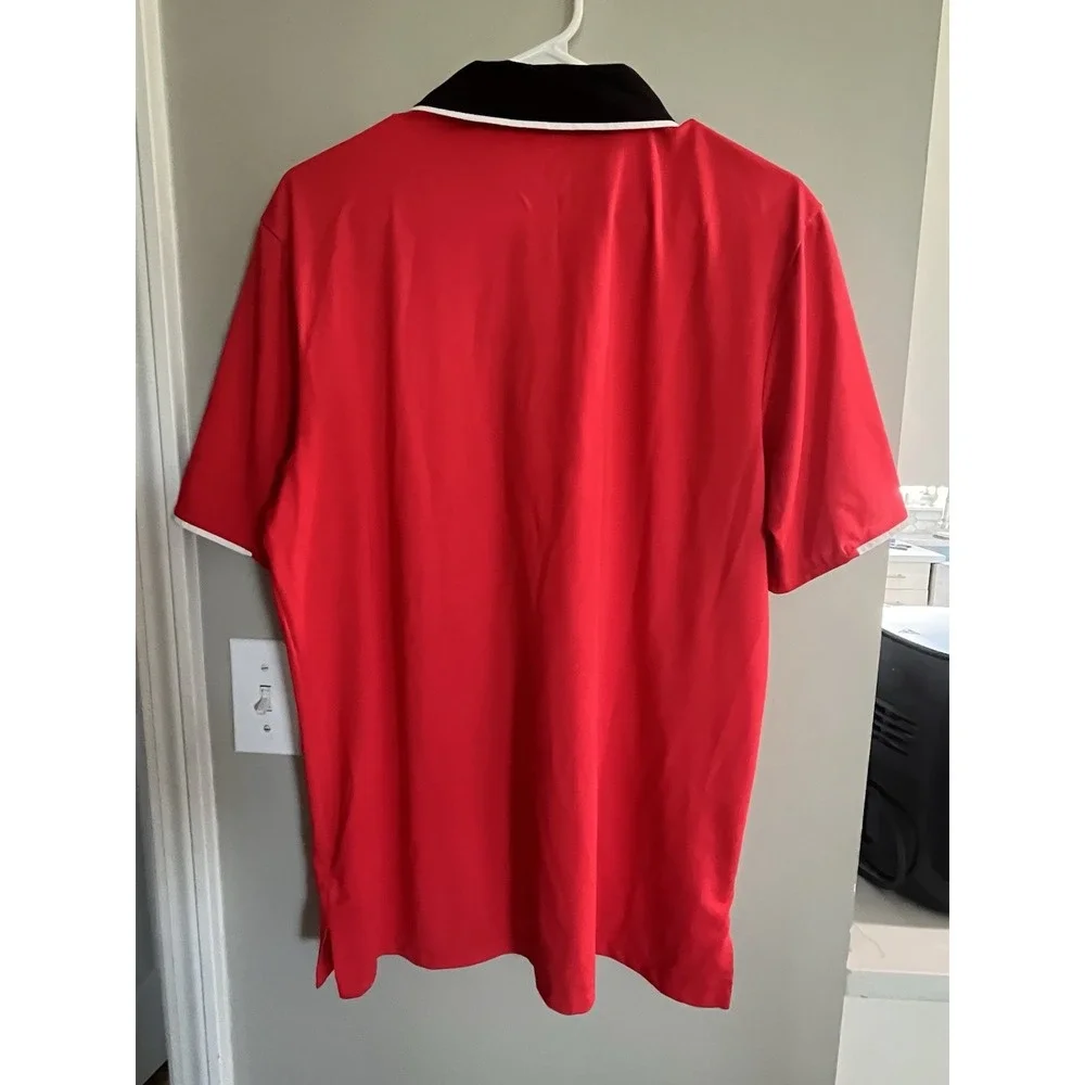 Adidas Men's Medium Aeroready Climacool‎ Red Short Sleeve Polo Shirt